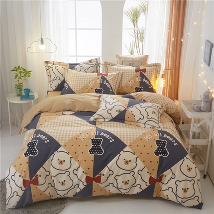 91家纺网 家纺一手货源 找家纺 （总）沐白家居 2024新款全棉13376全棉云棉系列印花四件套