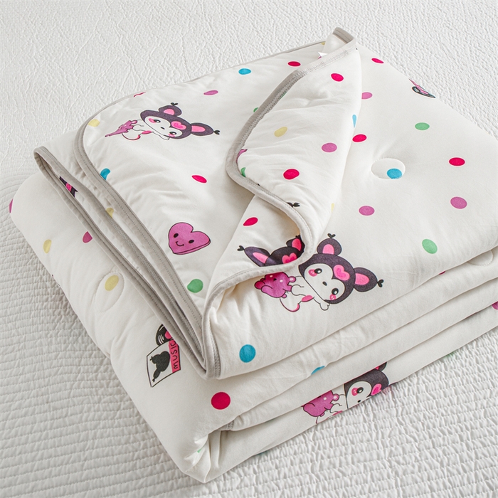 91家纺网 家纺一手货源 找家纺 米米儿家纺 2024新款A类针织棉夏被夏凉被被子被芯 库咯女孩