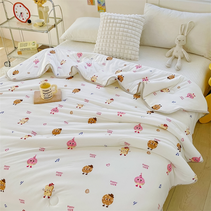 91家纺网 家纺一手货源 找家纺 米米儿家纺 2024新款A类针织棉夏被夏凉被被子被芯 曲奇伙伴