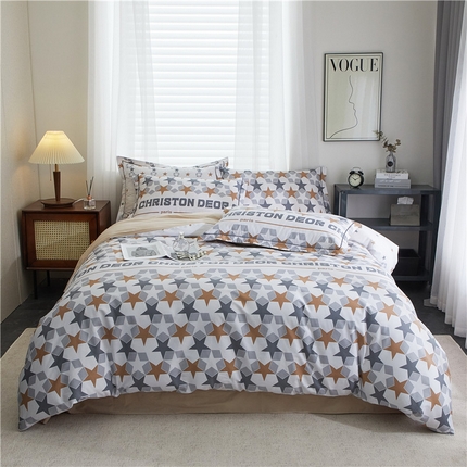 91家纺网 家纺一手货源 找家纺 （总）沐白家居 2024新款全棉13376全棉云棉系列印花四件套