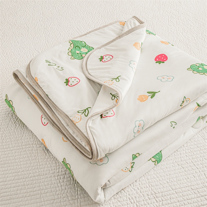 91家纺网 家纺一手货源 找家纺 米米儿家纺 2024新款A类针织棉夏被夏凉被被子被芯 可爱恐龙