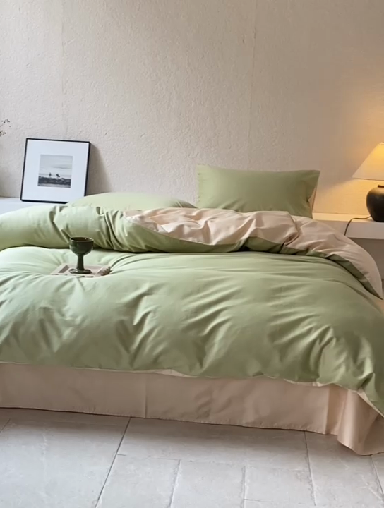 91家纺网 家纺一手货源 找家纺 鹿班家居 2024新款100S长绒棉双拼套件 标准会员-10 吾枝绿