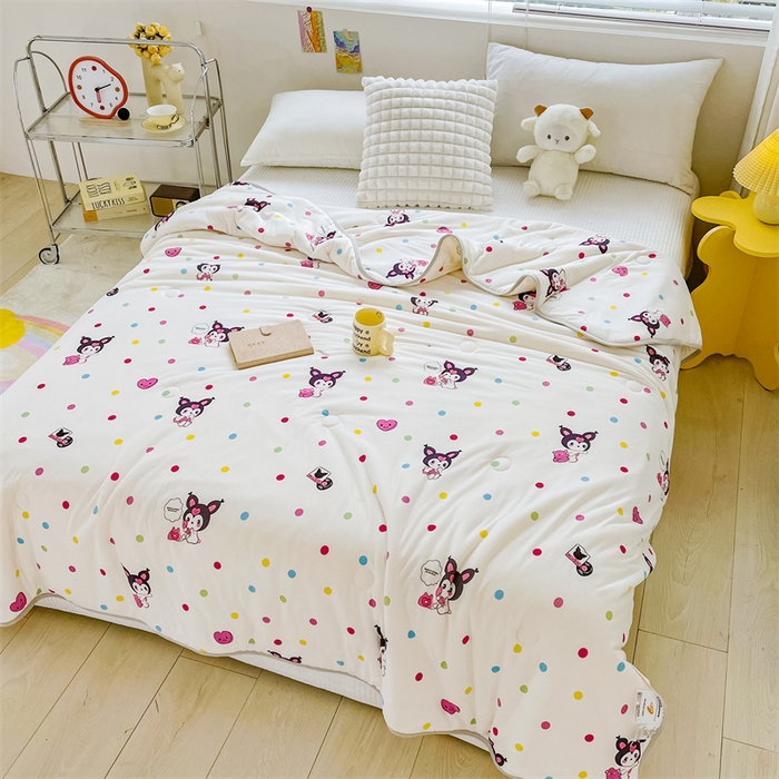 91家纺网 家纺一手货源 找家纺 米米儿家纺 2024新款A类针织棉夏被夏凉被被子被芯 库咯女孩