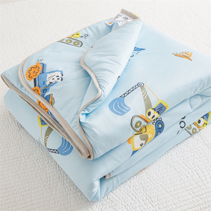 91家纺网 家纺一手货源 找家纺 米米儿家纺 2024新款A类针织棉夏被夏凉被被子被芯 挖土机