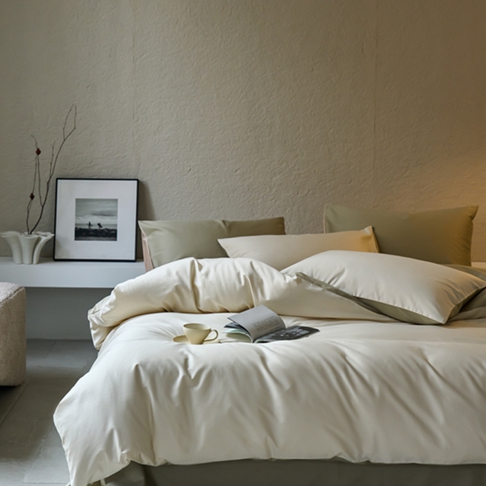 91家纺网 家纺一手货源 找家纺 鹿班家居 2024新款100S长绒棉双拼套件 标准会员-10 奶昔白