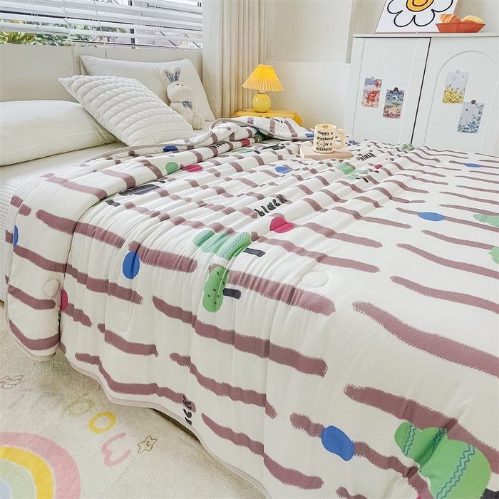 91家纺网 家纺一手货源 找家纺 米米儿家纺 2024新款A类针织棉夏被夏凉被被子被芯 哥特野像