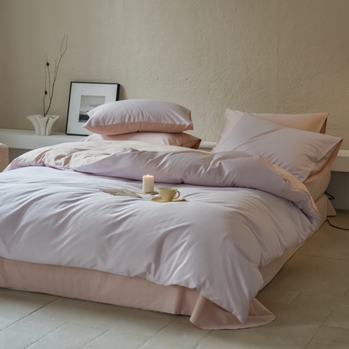 91家纺网 家纺一手货源 找家纺 鹿班家居 2024新款100S长绒棉双拼套件 标准会员-10 奶芋紫