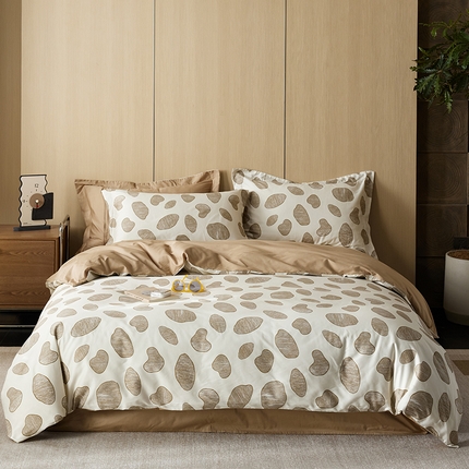 91家纺网 家纺一手货源 找家纺 千朵森 2024新款A类40支长绒棉全棉印花四件套（风格二） 光之旅