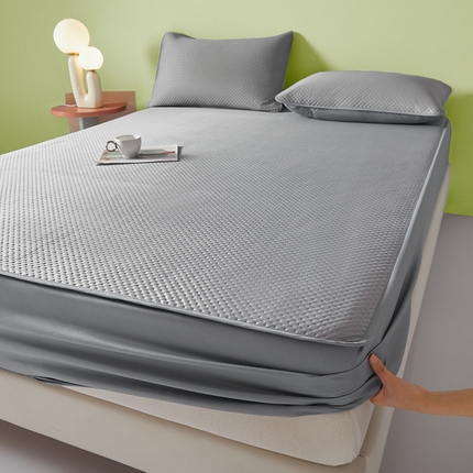 91家纺网 家纺一手货源 找家纺 莱登卡奴 2025新款A类云母凉感丝系列-床笠款凉席 气质灰