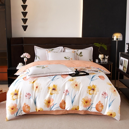 沐白 2024新款全棉全棉13376全活性印花黄金棉系列四件套 艾米洛