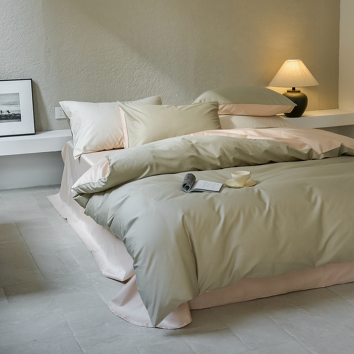 91家纺网 家纺一手货源 找家纺 鹿班家居 2024新款100S长绒棉双拼套件 标准会员-10 森绿