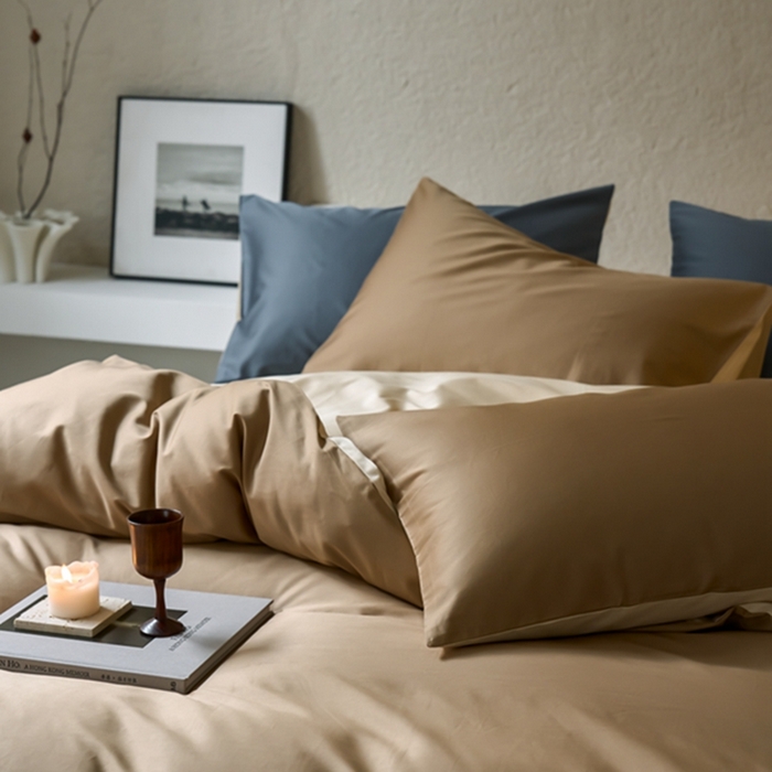 91家纺网 家纺一手货源 找家纺 鹿班家居 2024新款100S长绒棉双拼套件 标准会员-10 栗咖