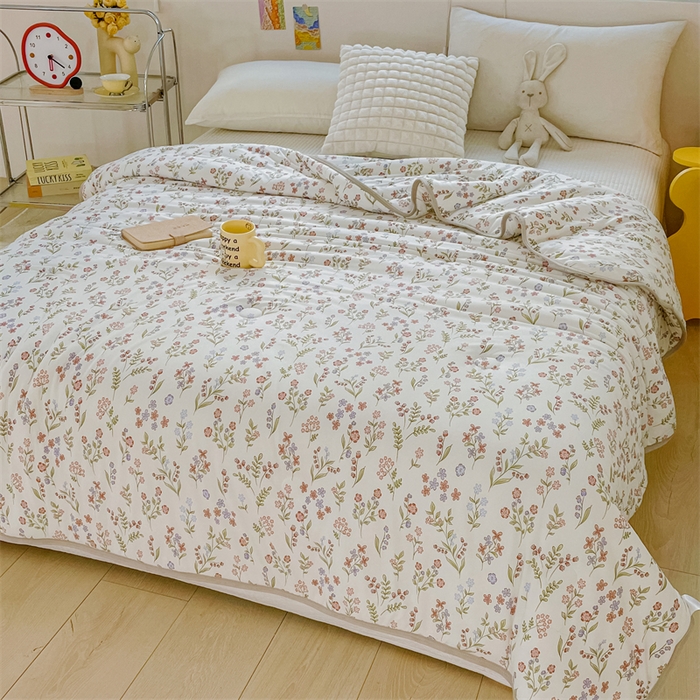 91家纺网 家纺一手货源 找家纺 米米儿家纺 2024新款A类针织棉夏被夏凉被被子被芯 春枝