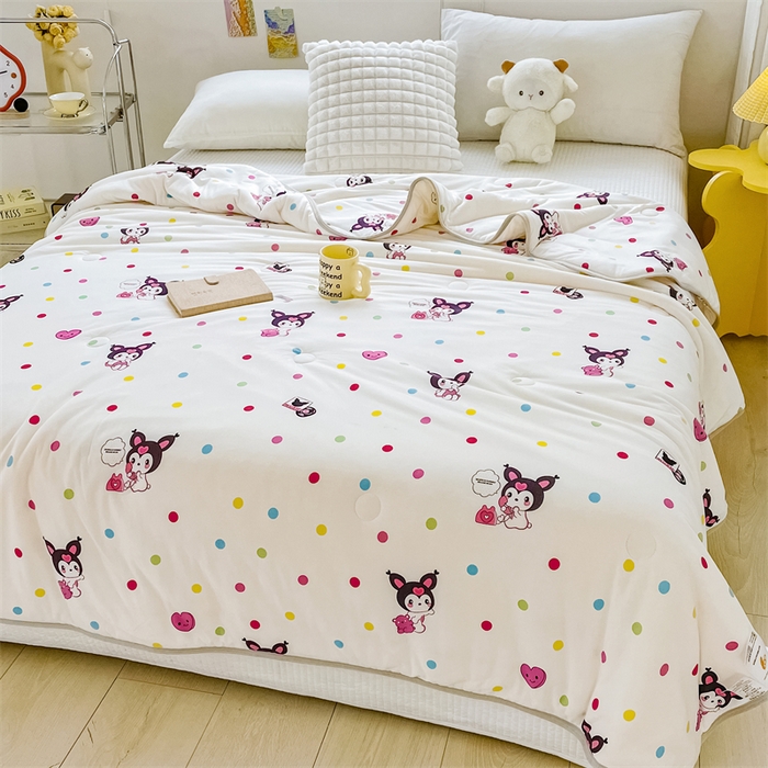 91家纺网 家纺一手货源 找家纺 米米儿家纺 2024新款A类针织棉夏被夏凉被被子被芯 库咯女孩