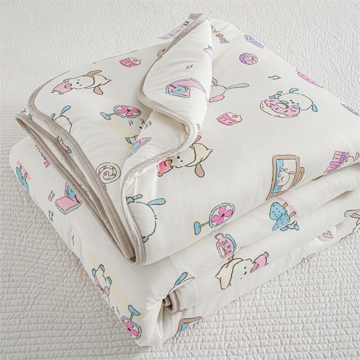 91家纺网 家纺一手货源 找家纺 米米儿家纺 2024新款A类针织棉夏被夏凉被被子被芯 帕帕狗