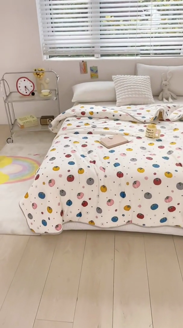 91家纺网 家纺一手货源 找家纺 米米儿家纺 2024新款A类针织棉夏被夏凉被被子被芯 南瓜贝贝