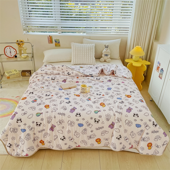 91家纺网 家纺一手货源 找家纺 米米儿家纺 2024新款A类针织棉夏被夏凉被被子被芯 简笔画