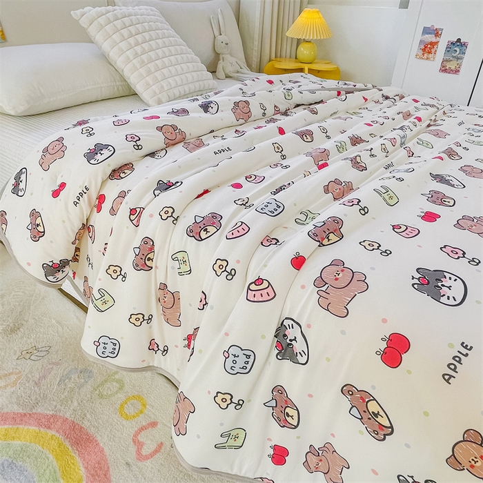 91家纺网 家纺一手货源 找家纺 米米儿家纺 2024新款A类针织棉夏被夏凉被被子被芯 动物集