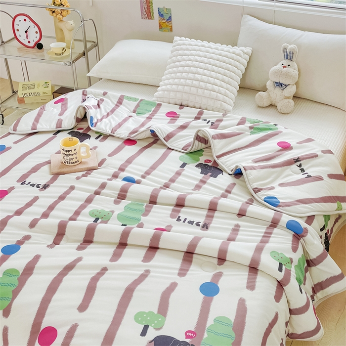 91家纺网 家纺一手货源 找家纺 米米儿家纺 2024新款A类针织棉夏被夏凉被被子被芯 哥特野像