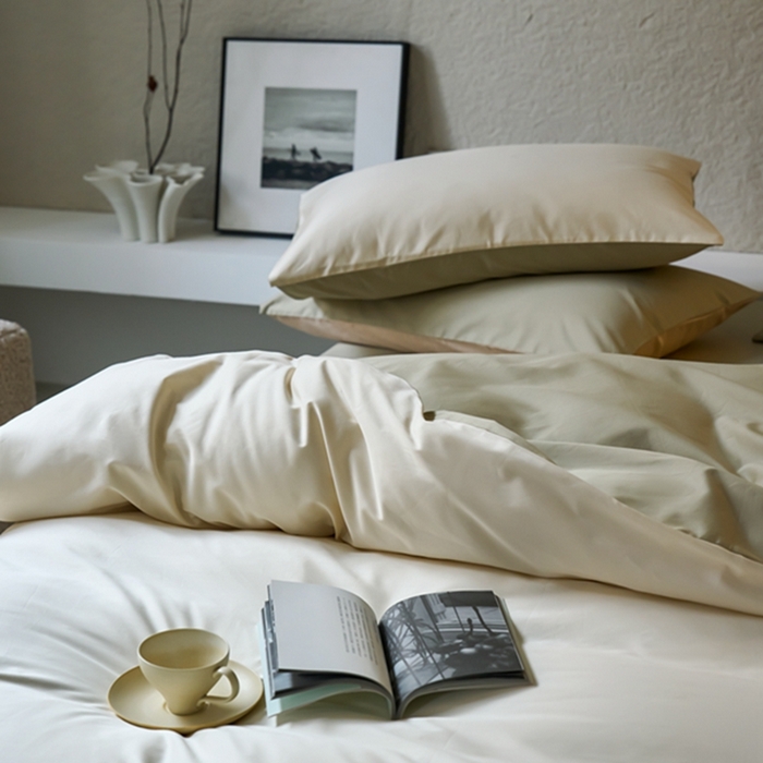 91家纺网 家纺一手货源 找家纺 鹿班家居 2024新款100S长绒棉双拼套件 标准会员-10 奶昔白