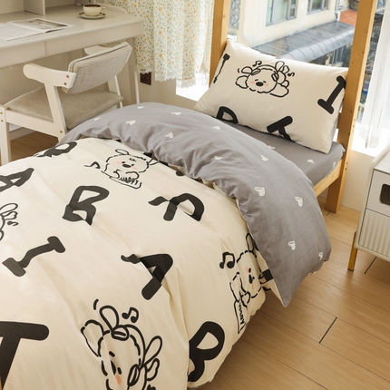 宅部落 2024新款全棉三件套纯棉学生宿舍上下铺六件套 快乐无限