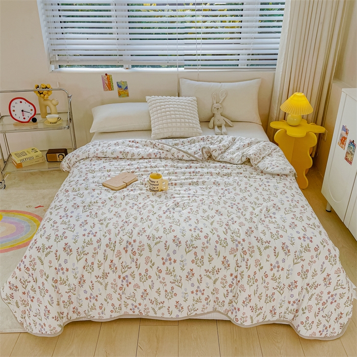 91家纺网 家纺一手货源 找家纺 米米儿家纺 2024新款A类针织棉夏被夏凉被被子被芯 春枝