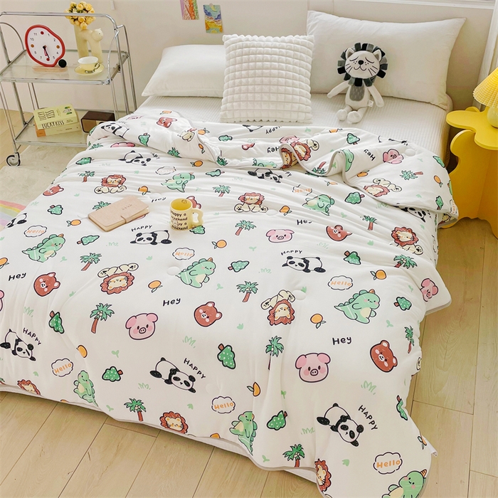 91家纺网 家纺一手货源 找家纺 米米儿家纺 2024新款A类针织棉夏被夏凉被被子被芯 快乐园