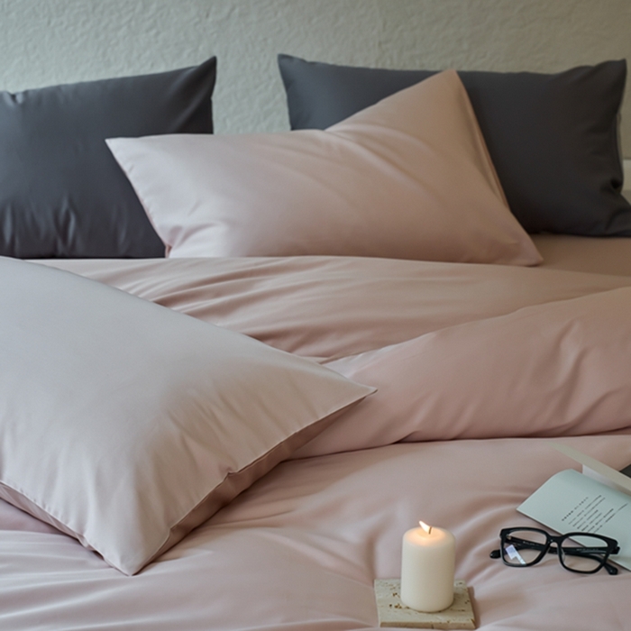 91家纺网 家纺一手货源 找家纺 鹿班家居 2024新款100S长绒棉双拼套件 标准会员-10 瑰丽粉