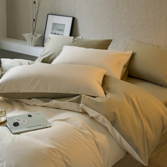 91家纺网 家纺一手货源 找家纺 鹿班家居 2024新款100S长绒棉双拼套件 标准会员-10 奶昔白