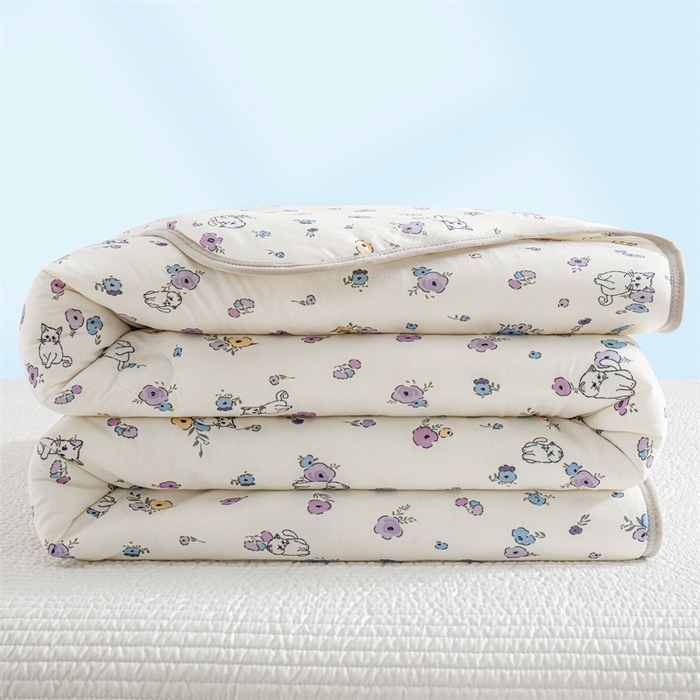91家纺网 家纺一手货源 找家纺 米米儿家纺 2024新款A类针织棉夏被夏凉被被子被芯 花丛喵