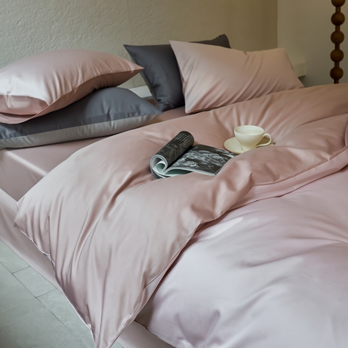 91家纺网 家纺一手货源 找家纺 鹿班家居 2024新款100S长绒棉双拼套件 标准会员-10 瑰丽粉