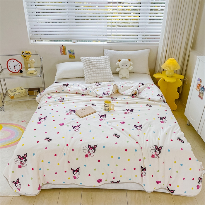 91家纺网 家纺一手货源 找家纺 米米儿家纺 2024新款A类针织棉夏被夏凉被被子被芯 库咯女孩