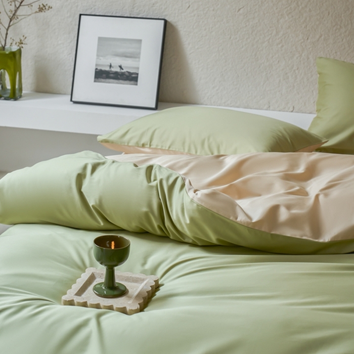 91家纺网 家纺一手货源 找家纺 鹿班家居 2024新款100S长绒棉双拼套件 标准会员-10 吾枝绿