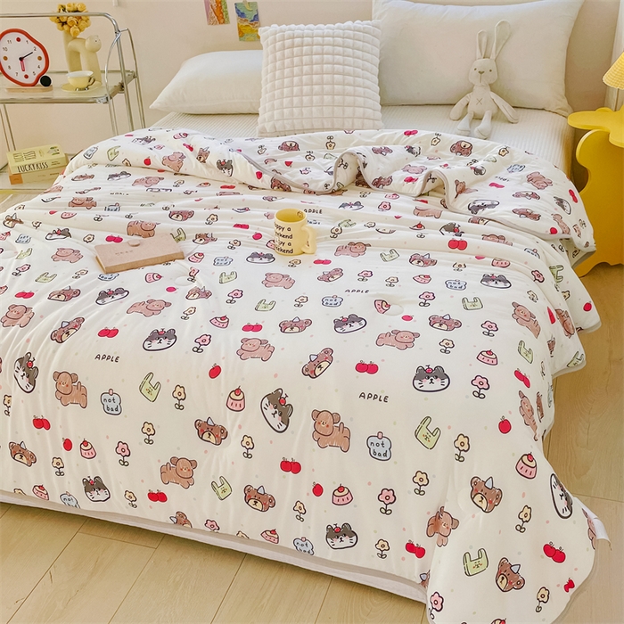 91家纺网 家纺一手货源 找家纺 米米儿家纺 2024新款A类针织棉夏被夏凉被被子被芯 动物集