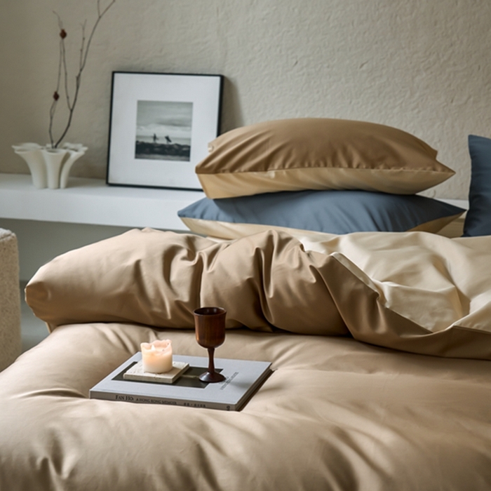 91家纺网 家纺一手货源 找家纺 鹿班家居 2024新款100S长绒棉双拼套件 标准会员-10 栗咖