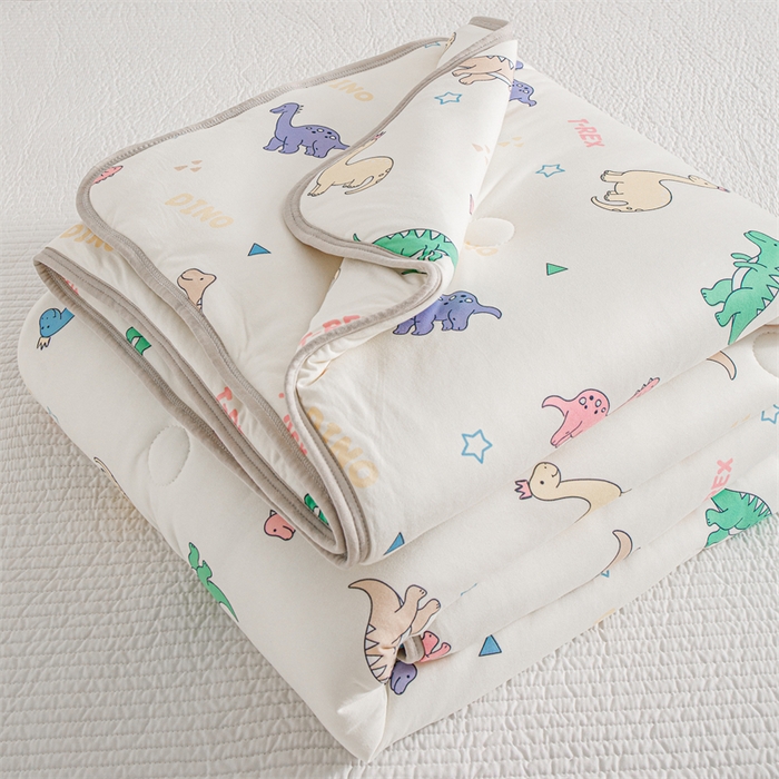 91家纺网 家纺一手货源 找家纺 米米儿家纺 2024新款A类针织棉夏被夏凉被被子被芯 恐龙时代