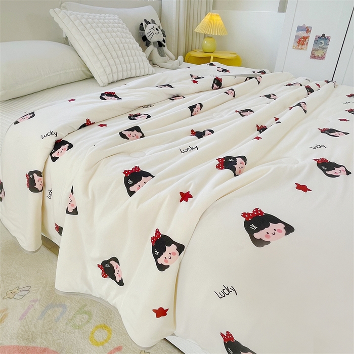 91家纺网 家纺一手货源 找家纺 米米儿家纺 2024新款A类针织棉夏被夏凉被被子被芯 小女孩