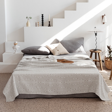 91家纺网 家纺一手货源 找家纺 （总）朴尔 2024年新品格调简约风全棉三层纱布毛巾被