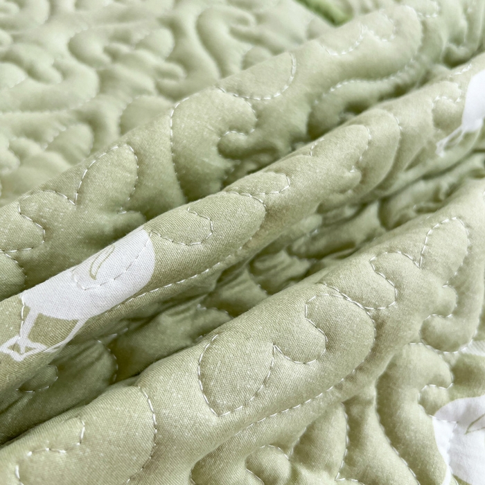 91家纺网 家纺一手货源 找家纺 纽缦家纺 水洗双层纱加厚加棉床笠-床垫保护套 小绿鸭