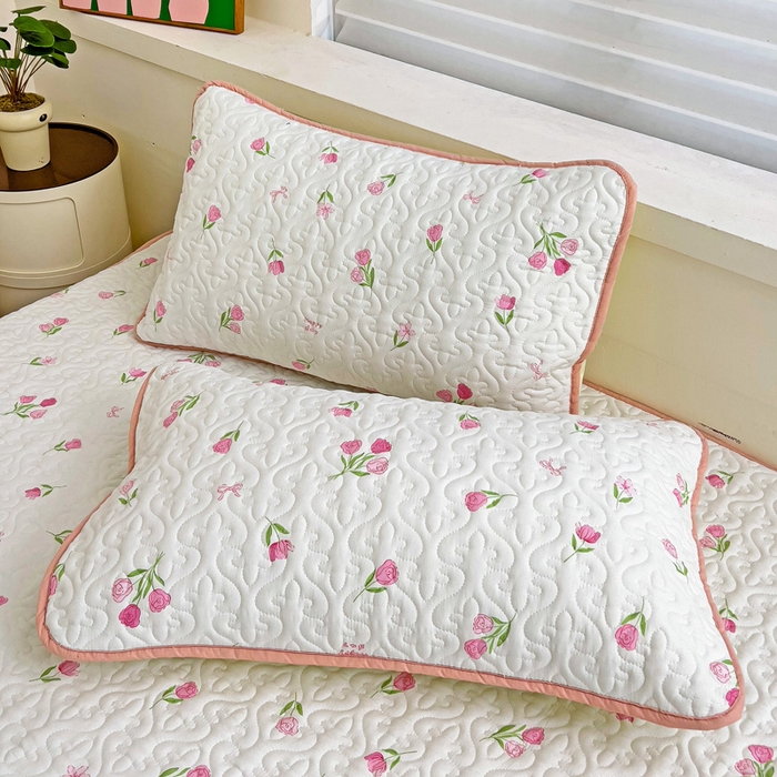 91家纺网 家纺一手货源 找家纺 纽缦家纺 水洗双层纱加厚加棉床笠-床垫保护套 甜酥少女