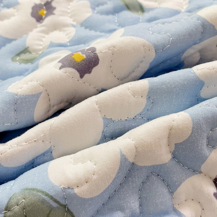 91家纺网 家纺一手货源 找家纺 纽缦家纺 2024水洗双层纱加厚加棉韩版床盖 旧岛望海