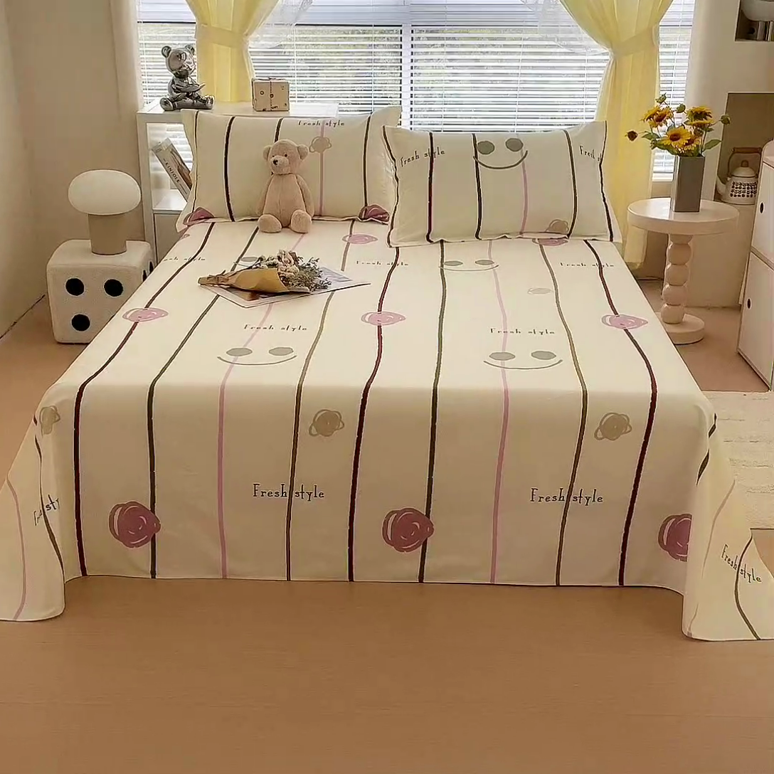 91家纺网 家纺一手货源 找家纺 锦罗绣 2024新款13372全棉印花单品床单 自由生活