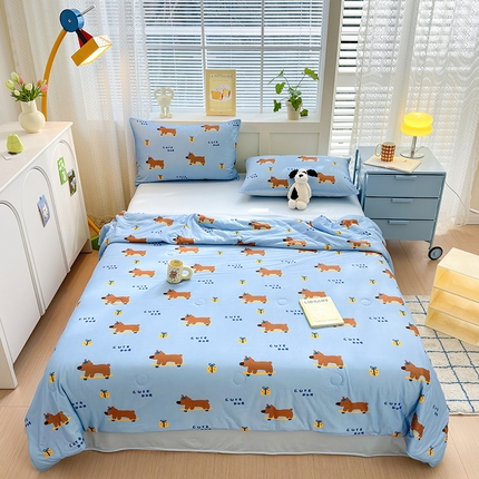 星期八 2024新款针织棉夏被四件套 cute dog
