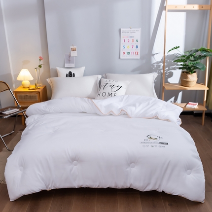 91家纺网 家纺一手货源 找家纺 默忆 2025新款亲肤磨毛大豆云朵被儿童被夏被夏凉被春秋被冬被子被芯 奶白烫画