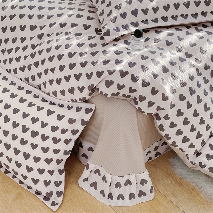 91家纺网 家纺一手货源 找家纺 可思家纺 2024新款直播爆款泡泡棉四件套现货供应 心动-灰