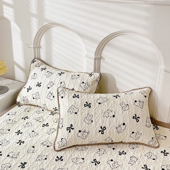 91家纺网 家纺一手货源 找家纺 纽缦家纺  水洗双层纱加厚加棉床垫 心动兔兔