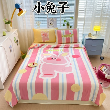 91家纺网 家纺一手货源 找家纺 （总）星期八 2024新款针织棉夏被四件套