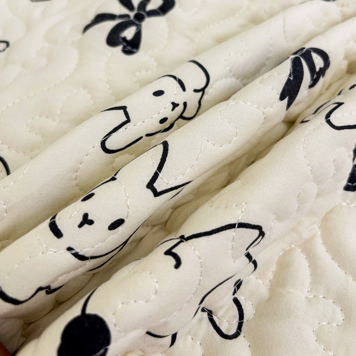 91家纺网 家纺一手货源 找家纺 纽缦家纺 水洗双层纱加厚加棉床笠-床垫保护套 心动兔兔