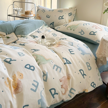 91家纺网 家纺一手货源 找家纺 （总）卢赛尔 2024新款提花有氧泡泡泡芙四件套