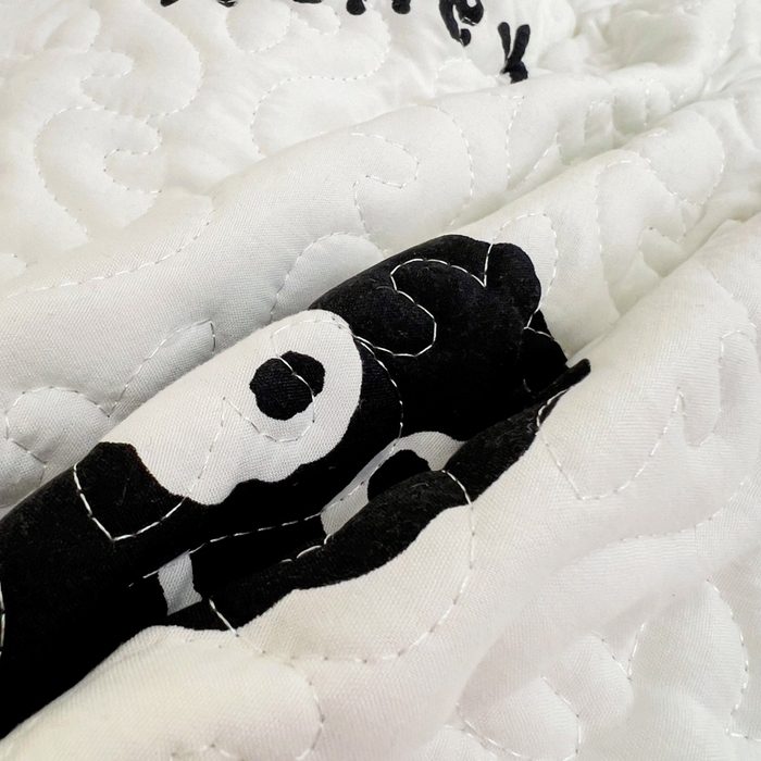 91家纺网 家纺一手货源 找家纺 纽缦家纺 水洗双层纱加厚加棉床笠-床垫保护套 小黑球